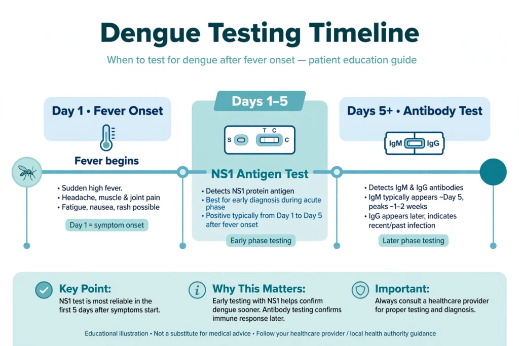 Dengue NS1 antigen test infographic
