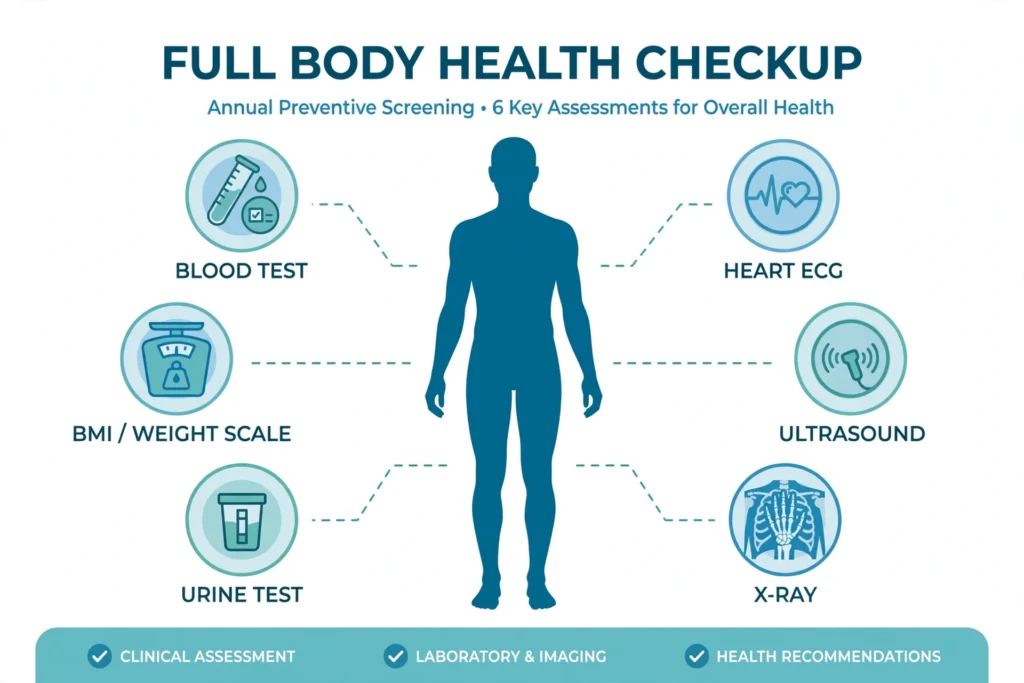 Full body health checkup infographic